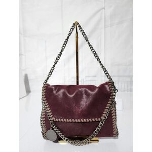 Stella McCartney Faux Leather Falabella Shoulder Bag Burgundy